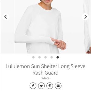 Lululemon Sun Shelter Long Sleeve Rash Guard-White